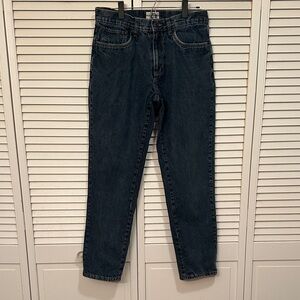 Croft & Barrow Dark Blue Men's Straight Flannel Lined Jeans 33 x 32